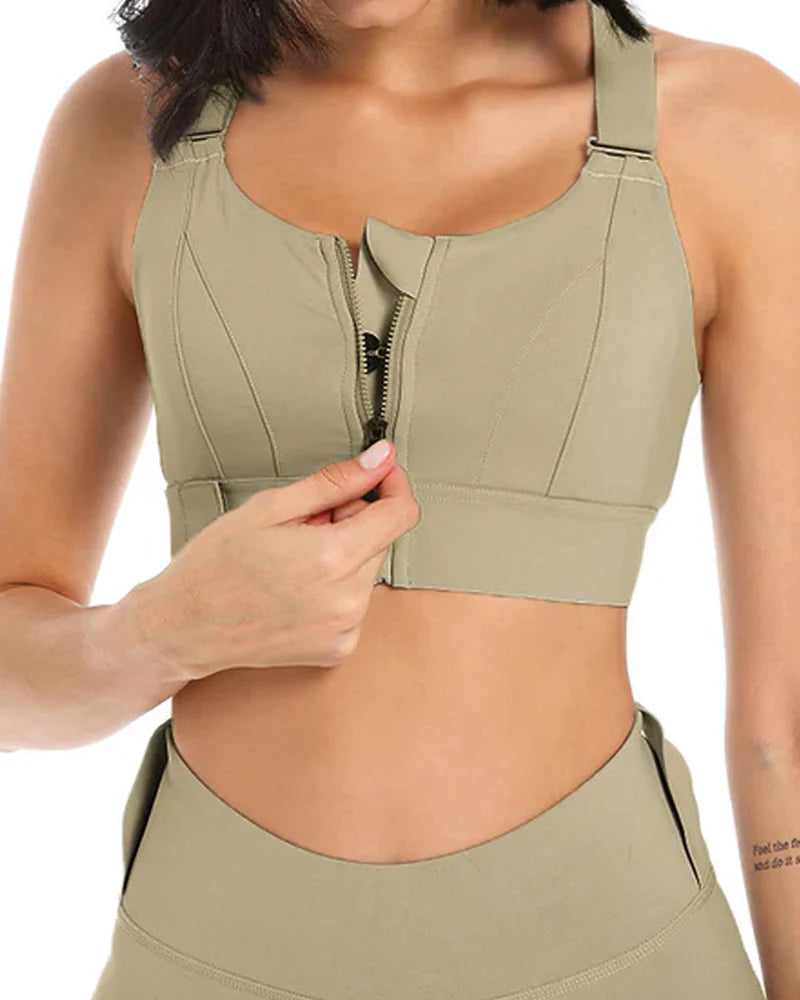 High Impact,A+ Quality, Ultimate Comfort, Sports Bra, Zipper(085) ( Pack of 3 )