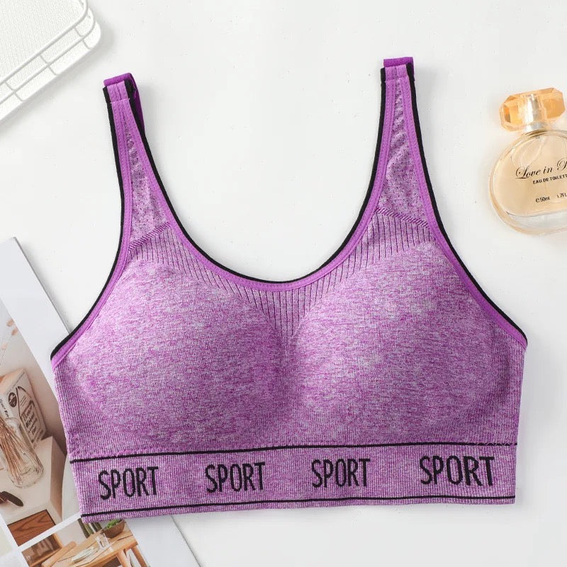 YOGA STYLE WIDE STRAP SPORTS BRA Free Size For (30-38) (041)