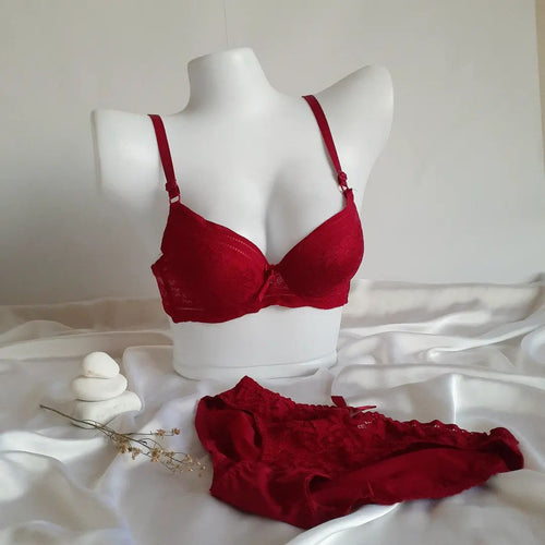 (32-38)b  Elegant Padded Pushup Bra Panty set (143)
