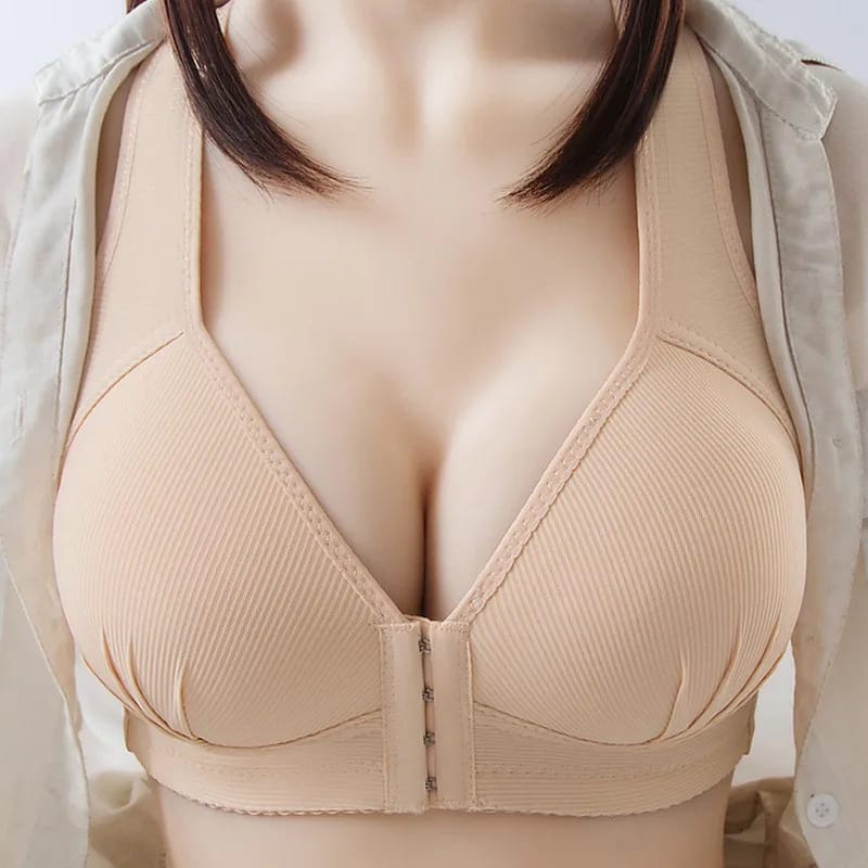 (36-46)b Wide Straps Front Hooks Light Padded Bra (070)